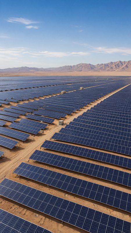 Large-scale solar farm — automated drone cleaning of PV panels by Clear Sky Drones